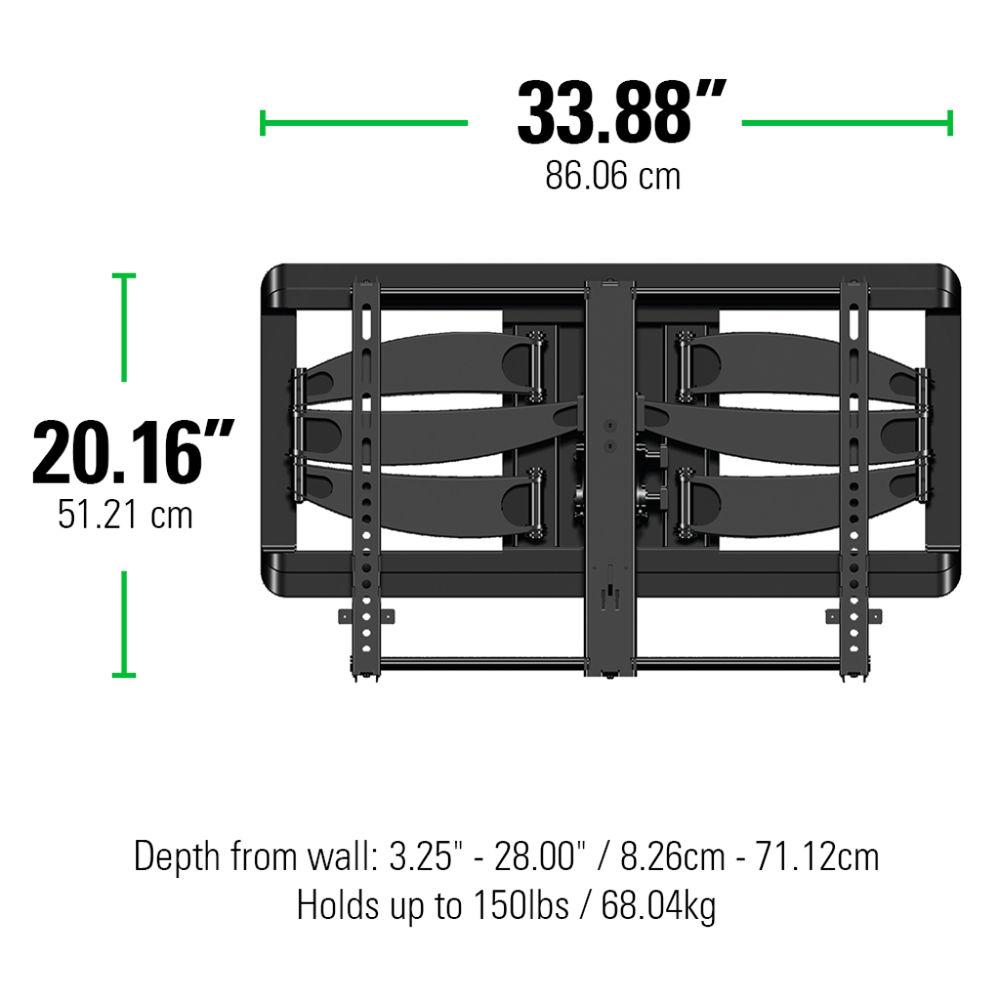 SANUS VLF628 Large Full-Motion Mount for 42 to 90" Displays