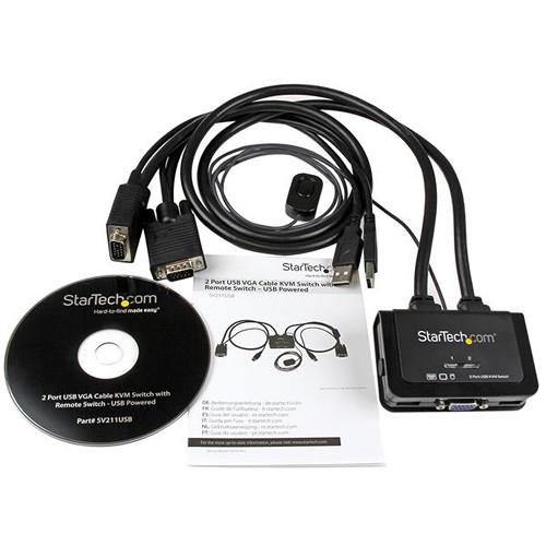 StarTech 2 Port USB VGA Cable Kvm Switch - USB Powered With Remote Switch