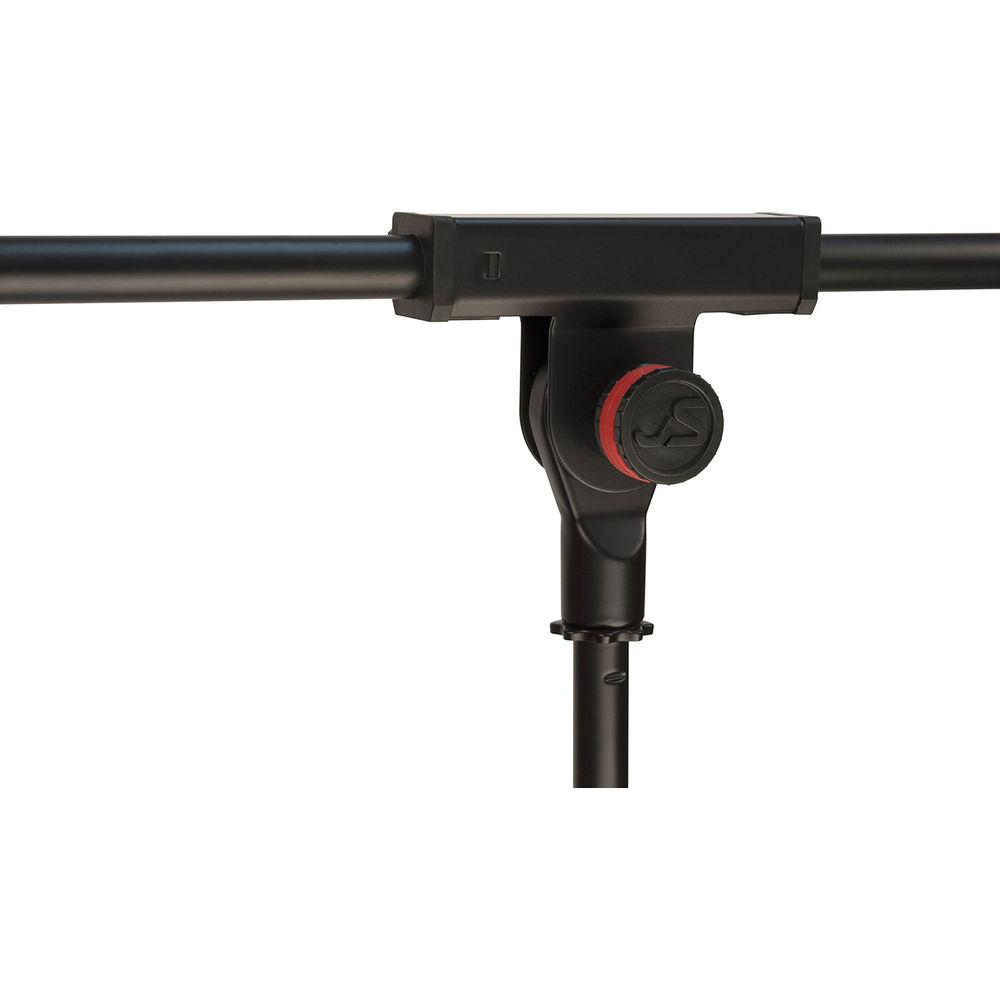 Ultimate Support JS-MCFB100C JamStands Series Tripod Mic Stand with Fixed-Length Boom and Blue Accent Bands