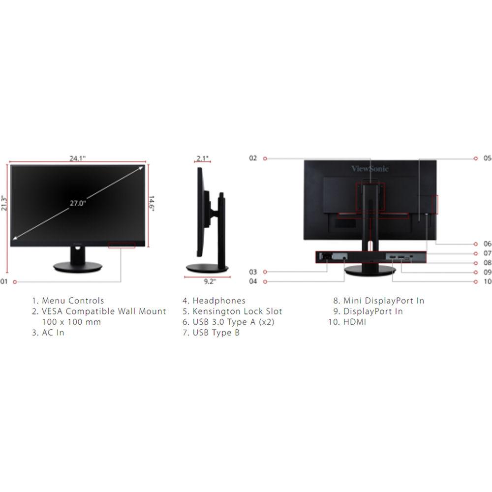 ViewSonic VG2765 27" 16:9 SuperClear IPS Monitor