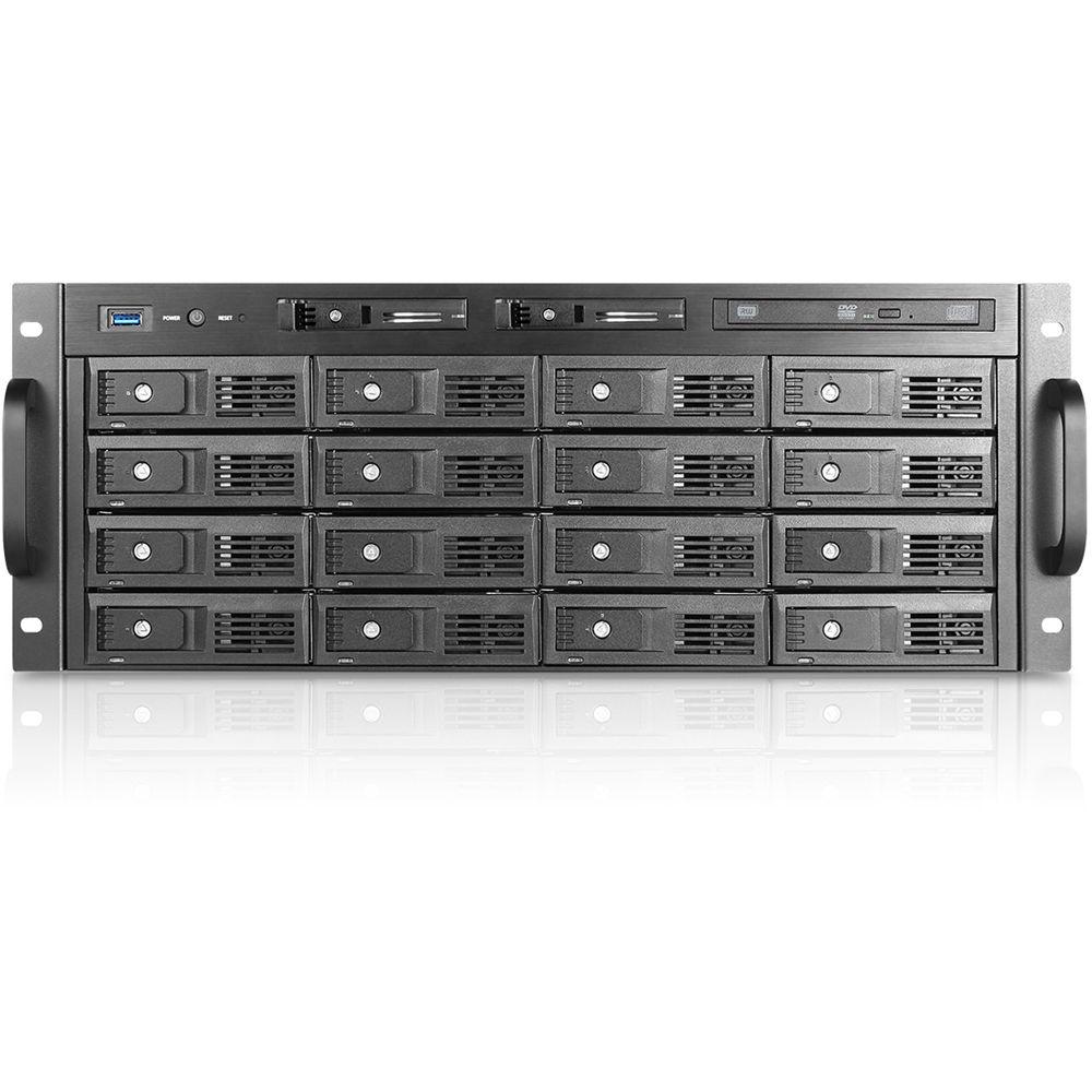 iStarUSA 3.5" 16-Bay Trayless Storage Server Rackmount Chassis with 500W Redundant Power Supply