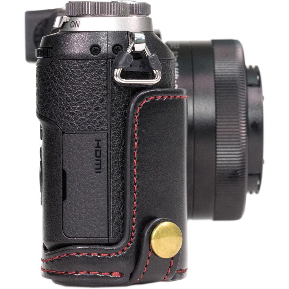 MegaGear Ever Ready Leather Half-Bottom Camera Case for Panasonic LUMIX GX85