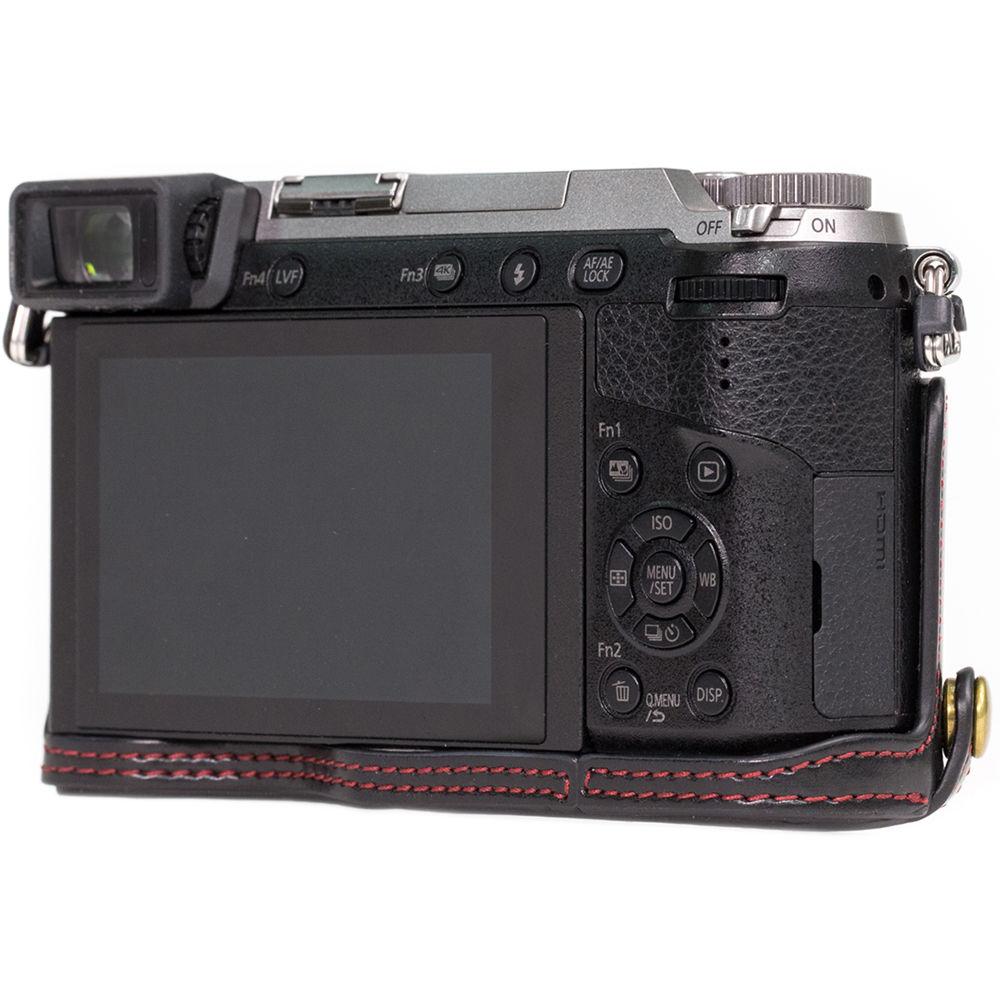 MegaGear Ever Ready Leather Half-Bottom Camera Case for Panasonic LUMIX GX85