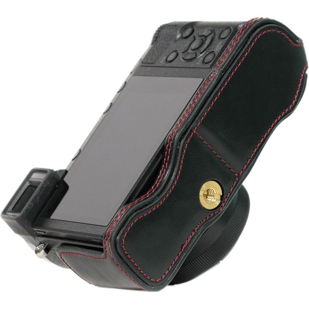 MegaGear Ever Ready Leather Half-Bottom Camera Case for Panasonic LUMIX GX85