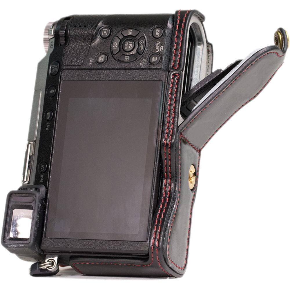 MegaGear Ever Ready Leather Half-Bottom Camera Case for Panasonic LUMIX GX85