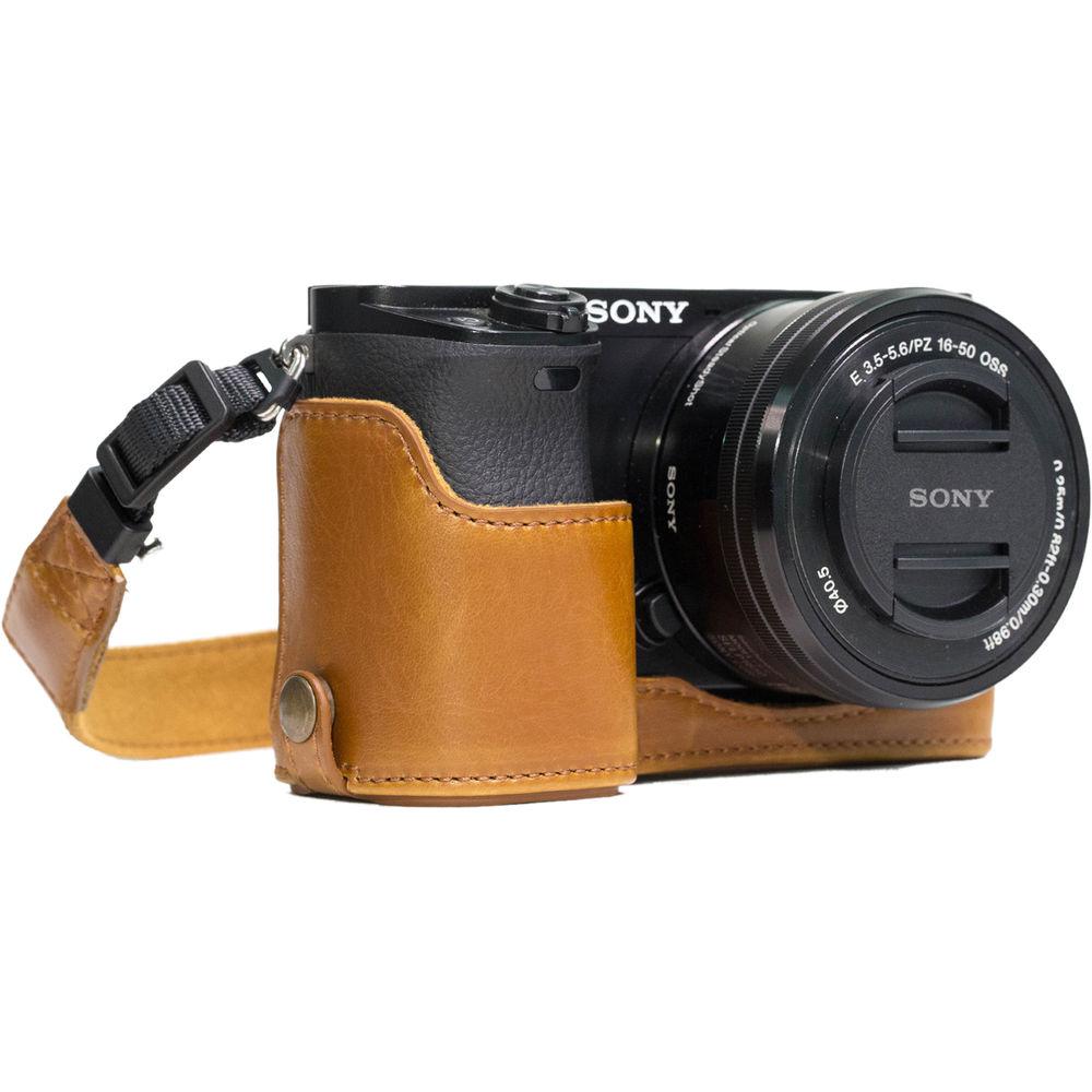 MegaGear Ever Ready Leather Half-Bottom Camera Case for Sony Alpha a5100