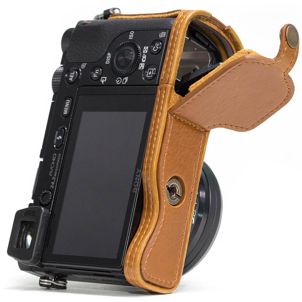 MegaGear Ever Ready Leather Half-Bottom Camera Case for Sony Alpha a5100