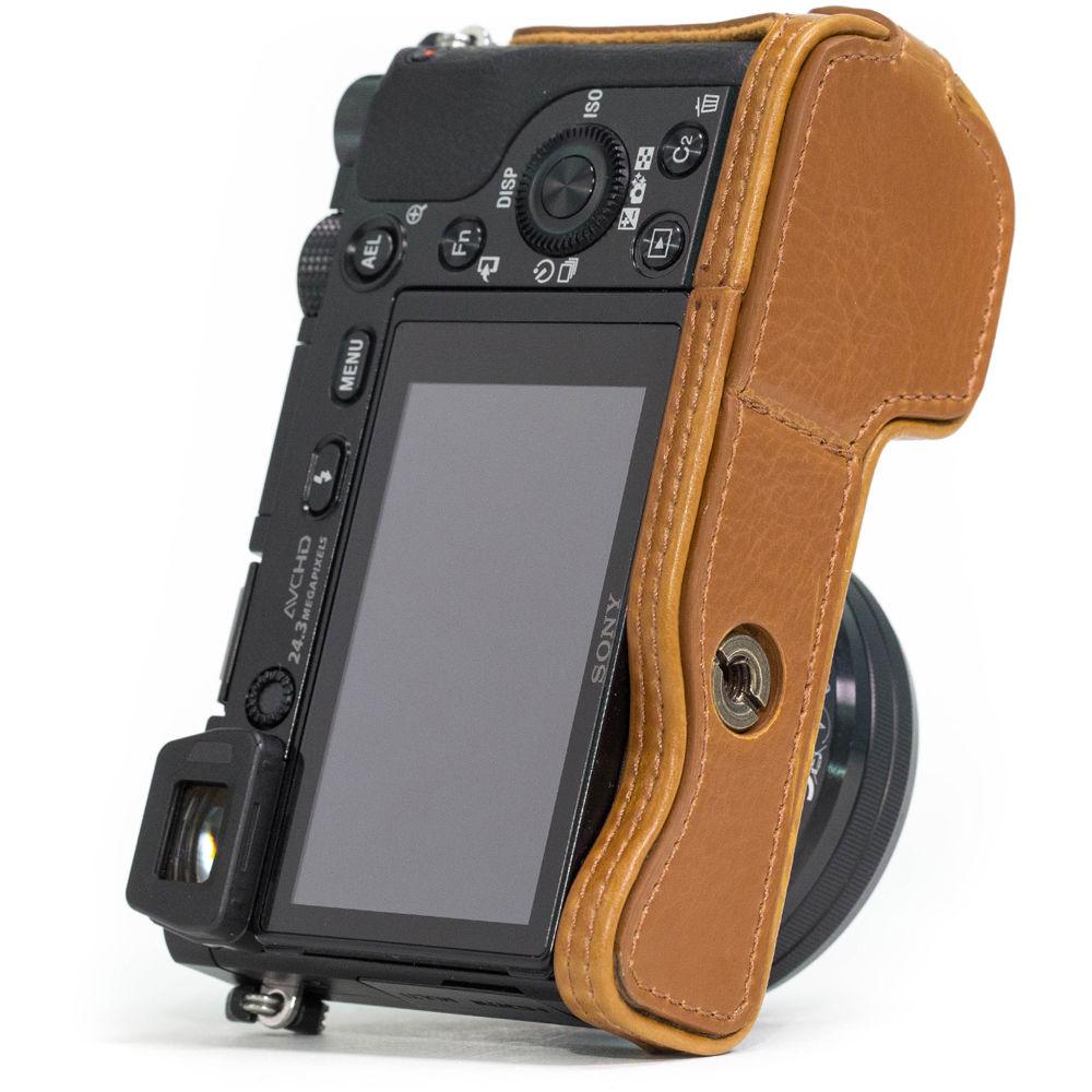MegaGear Ever Ready Leather Half-Bottom Camera Case for Sony Alpha a5100