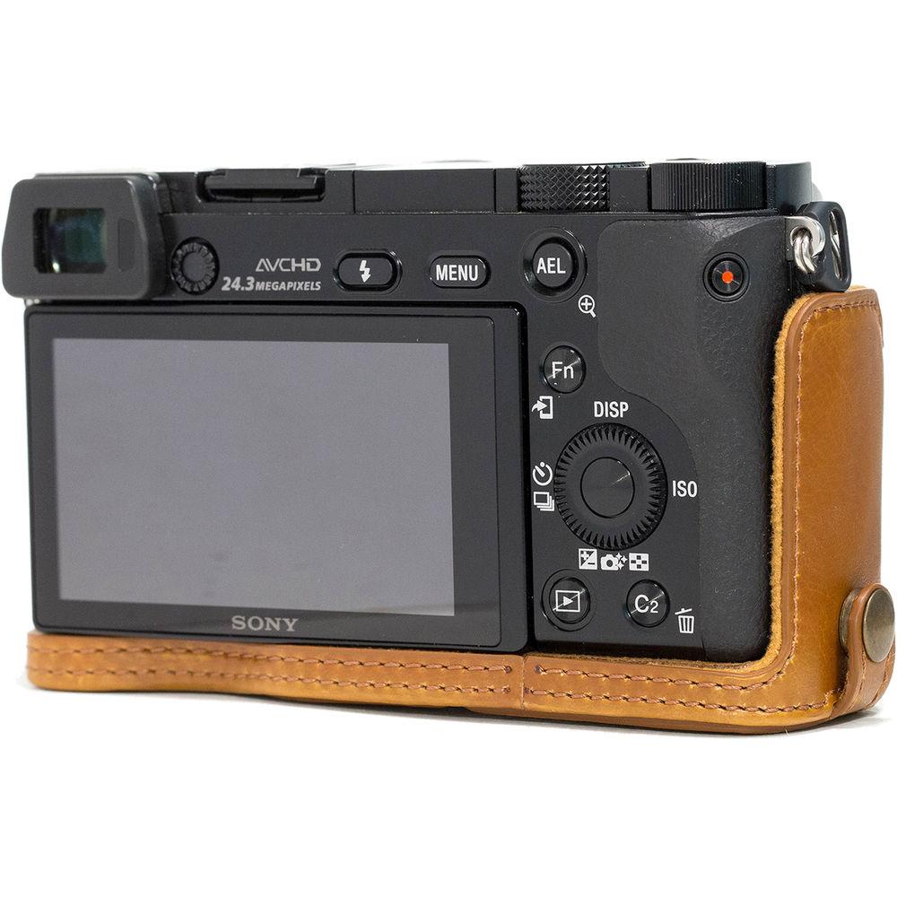 MegaGear Ever Ready Leather Half-Bottom Camera Case for Sony Alpha a6300 a6000