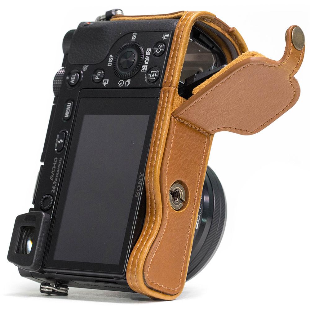 MegaGear Ever Ready Leather Half-Bottom Camera Case for Sony Alpha a6300 a6000