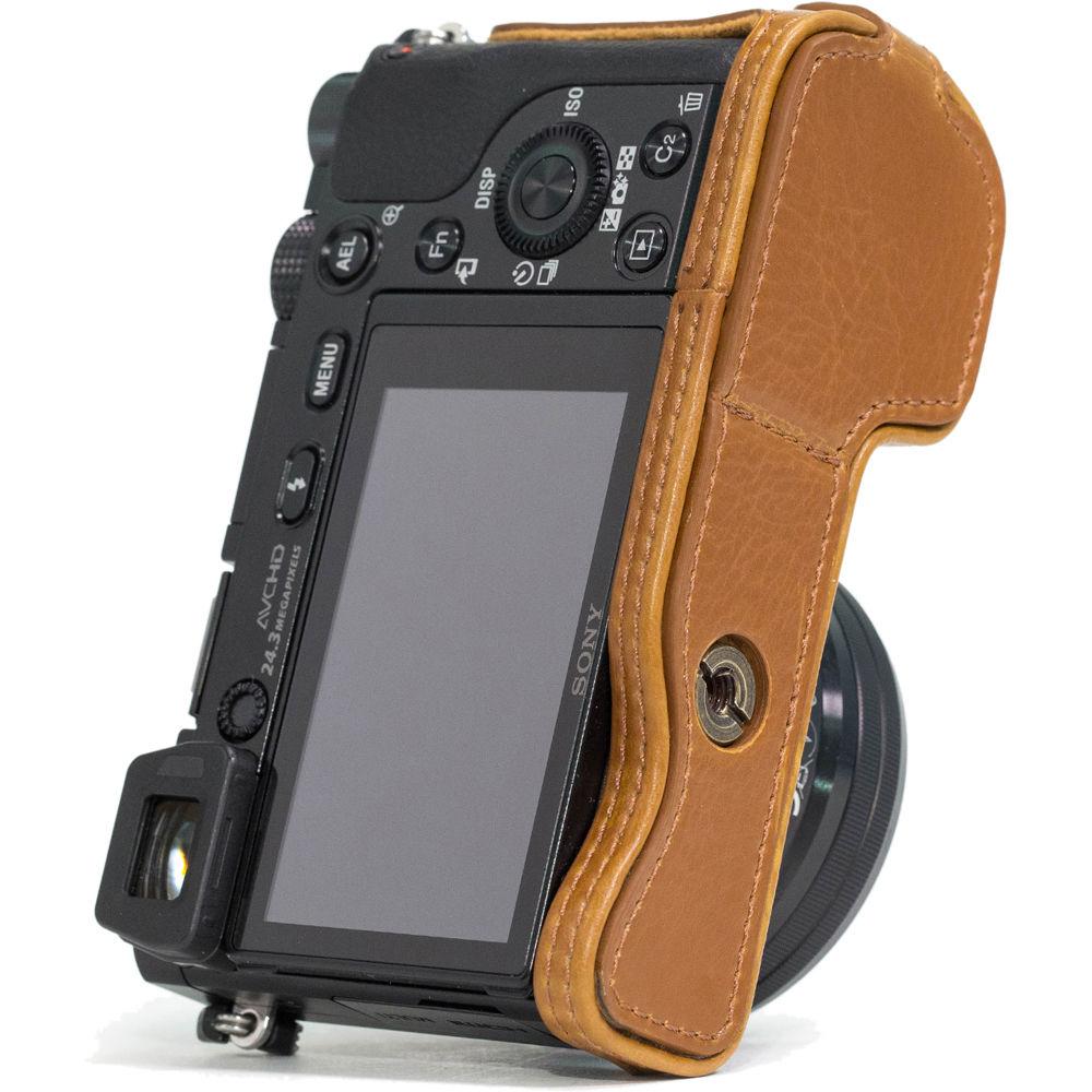 MegaGear Ever Ready Leather Half-Bottom Camera Case for Sony Alpha a6300 a6000