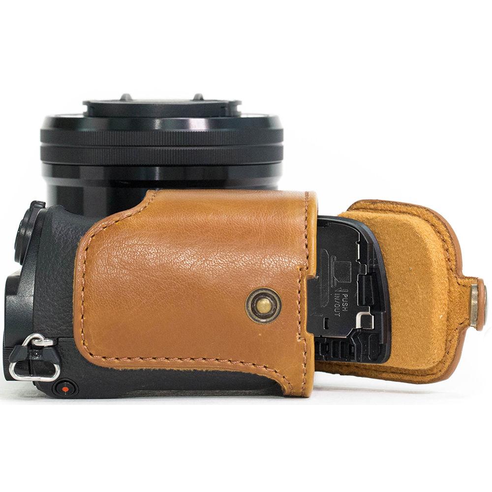 MegaGear Ever Ready Leather Half-Bottom Camera Case for Sony Alpha a6300 a6000