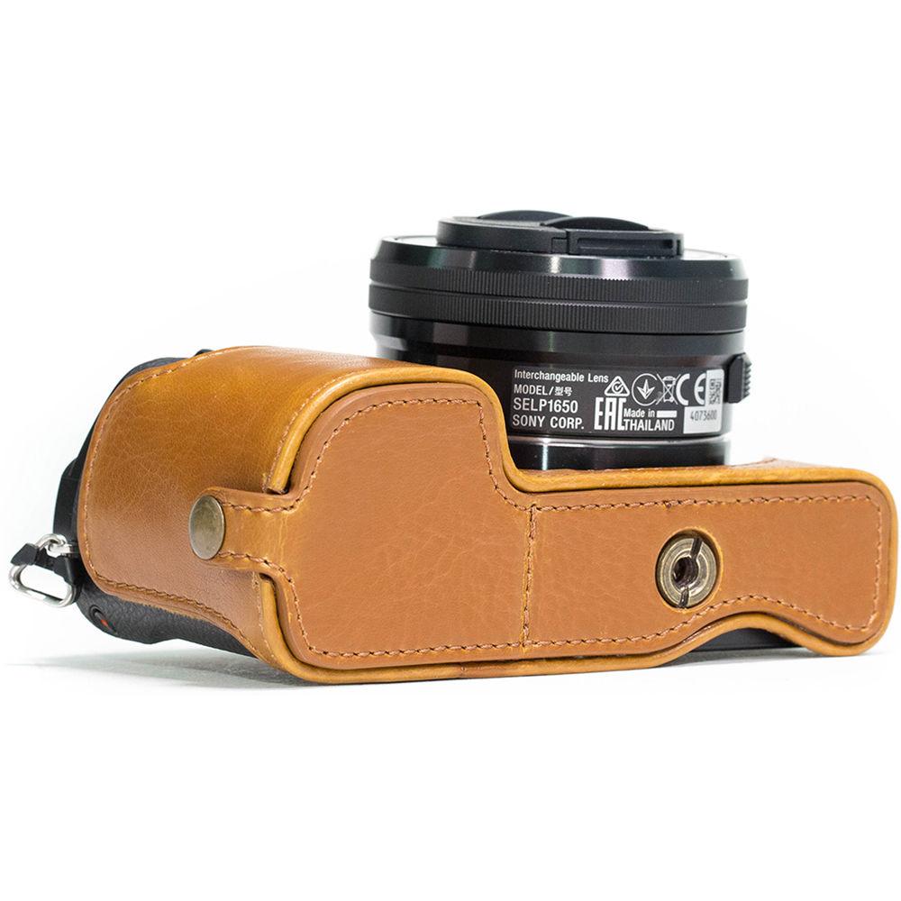 MegaGear Ever Ready Leather Half-Bottom Camera Case for Sony Alpha a6300 a6000