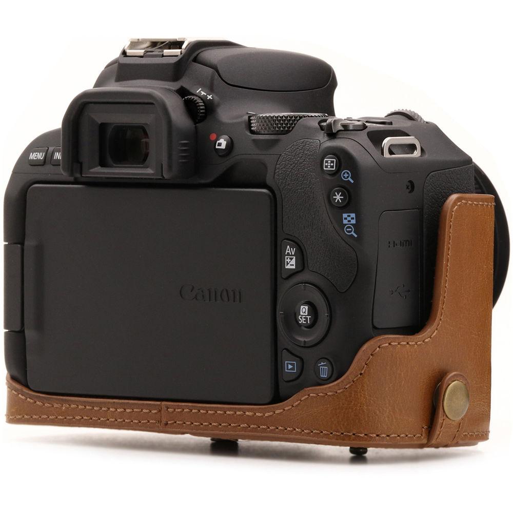MegaGear Ever Ready PU Leather Case with Strap for Canon EOS Rebel SL2, EOS 200D & Kiss X9 with 18-55mm