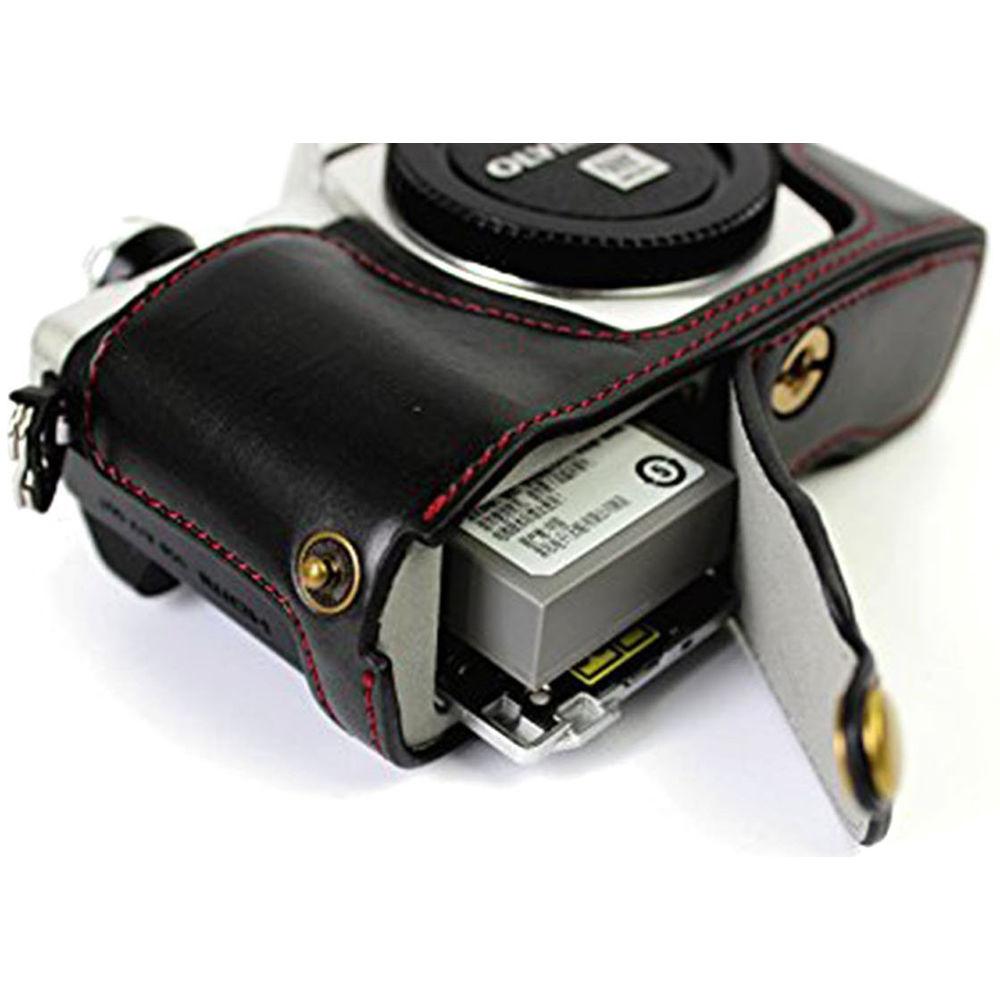 MegaGear Ever Ready PU Leather Half Case and Strap for Olympus OM-D, E-M5 Mark II