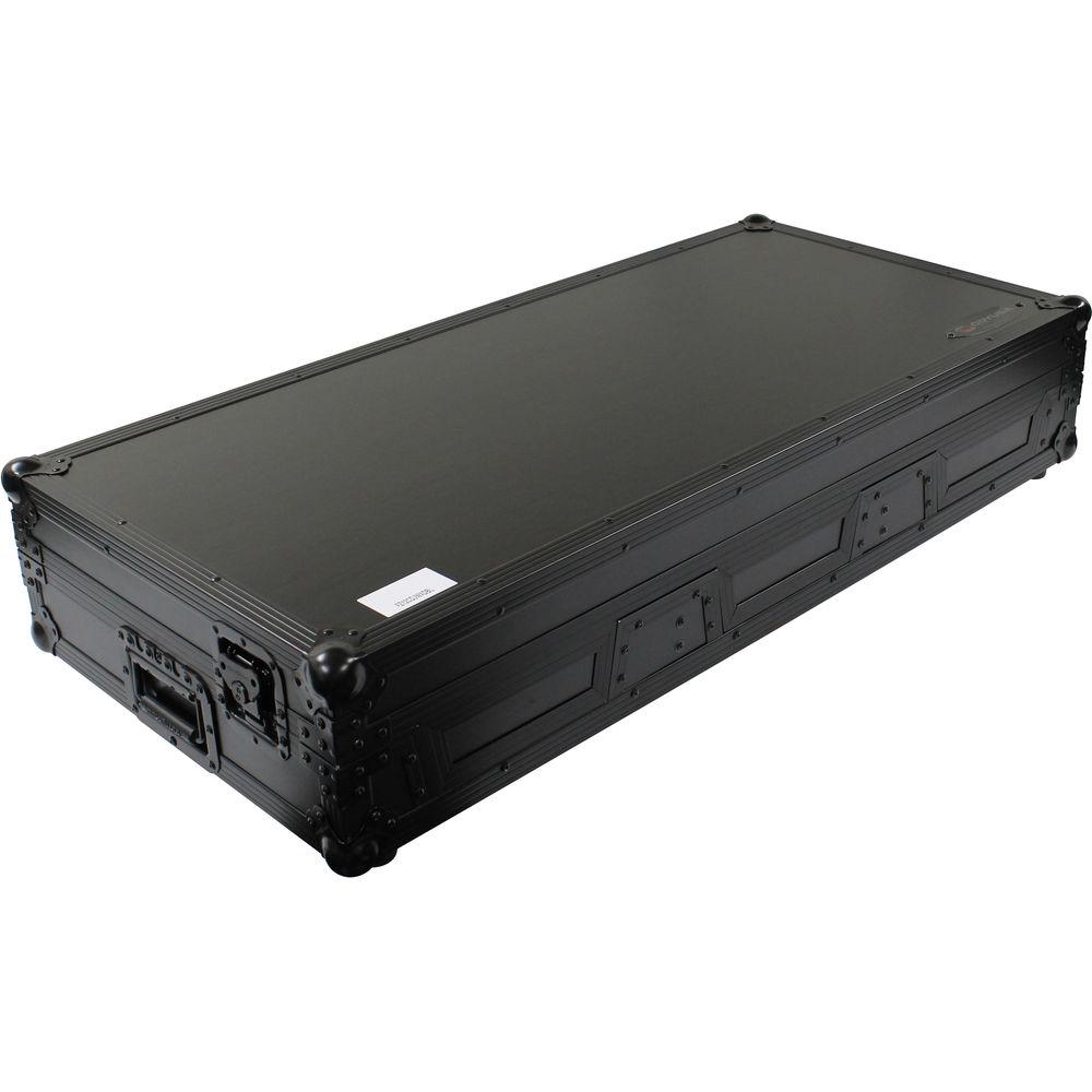 Odyssey Innovative Designs DJ Black Label Coffin for Two Large Format Tabletop CD Media Players & Mixer with Wheels & Extra Deep Rear Cable Space