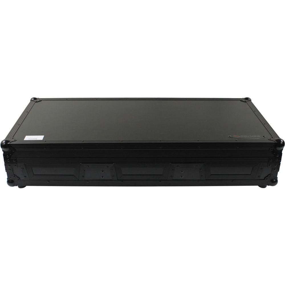 Odyssey Innovative Designs DJ Black Label Coffin for Two Large Format Tabletop CD Media Players & Mixer with Wheels & Extra Deep Rear Cable Space
