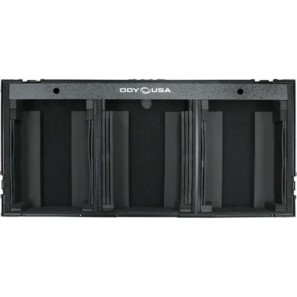 Odyssey Innovative Designs DJ Black Label Coffin for Two Large Format Tabletop CD Media Players & Mixer with Wheels & Extra Deep Rear Cable Space