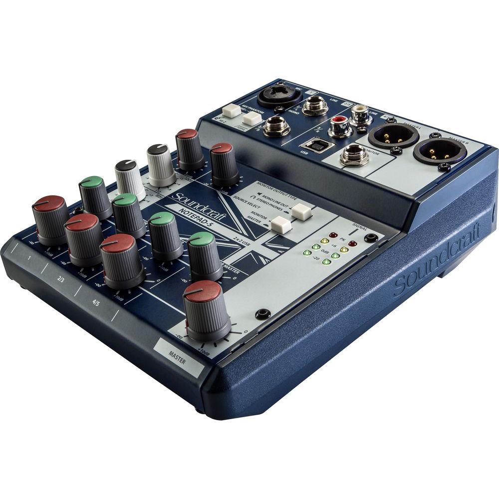 Soundcraft Notepad-5 Small-Format Analog Mixing Console with USB I O