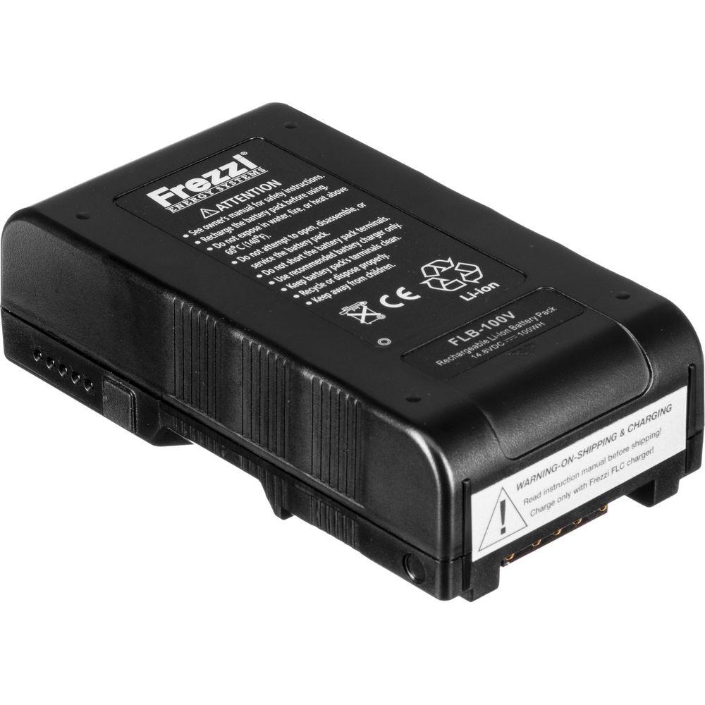 Frezzi FLB-100V 14.8 VDC Lithium Ion Brick Battery - V-Lock Mount, 100Wh, Advanced Meter
