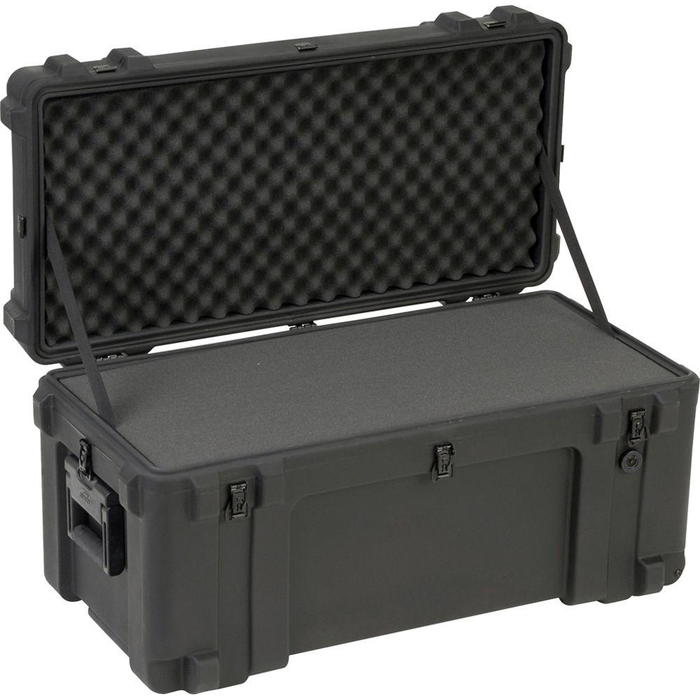 SKB 3R3214-15B-CW Roto-Molded Mil-Standard Utility Case with Cubed Foam Interior and wheels