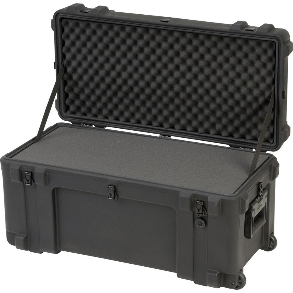 SKB 3R3214-15B-CW Roto-Molded Mil-Standard Utility Case with Cubed Foam Interior and wheels