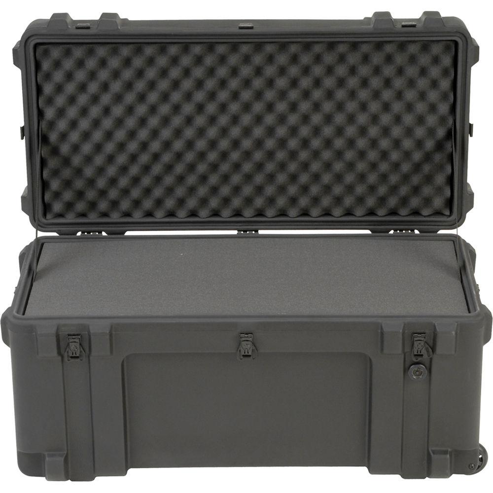 SKB 3R3214-15B-CW Roto-Molded Mil-Standard Utility Case with Cubed Foam Interior and wheels