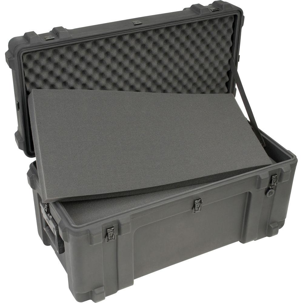 SKB 3R3214-15B-CW Roto-Molded Mil-Standard Utility Case with Cubed Foam Interior and wheels