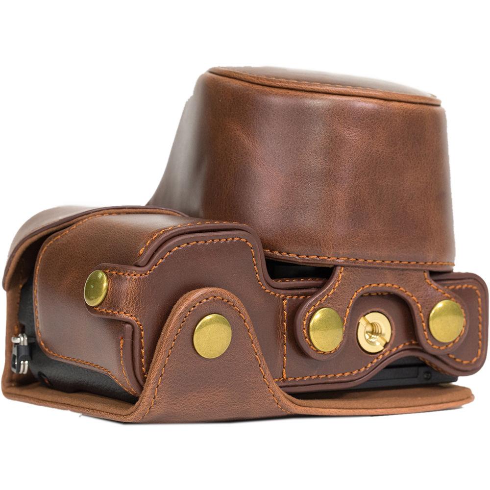 MegaGear MG985 Ever Ready Leather Case with Bottom Opening for Sony a6300 ILCE-6300 a6000