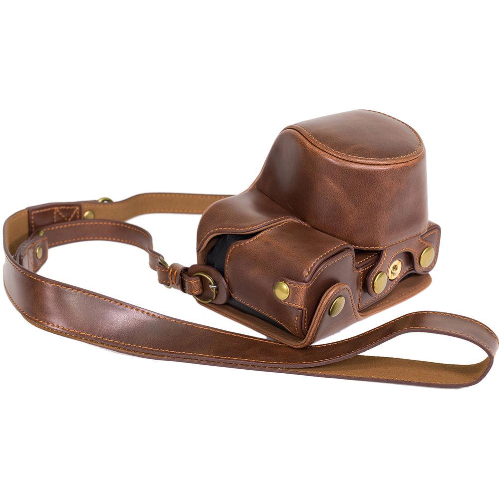 MegaGear MG985 Ever Ready Leather Case with Bottom Opening for Sony a6300 ILCE-6300 a6000