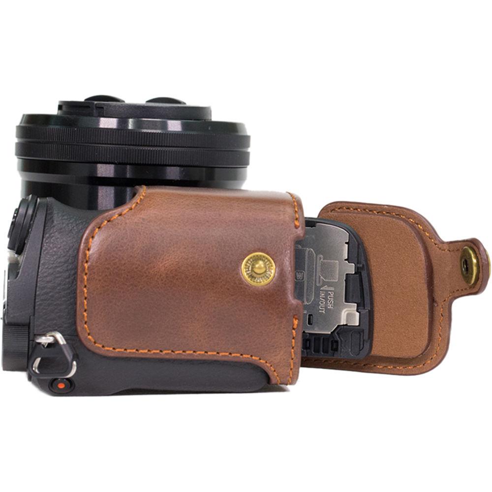 MegaGear MG985 Ever Ready Leather Case with Bottom Opening for Sony a6300 ILCE-6300 a6000