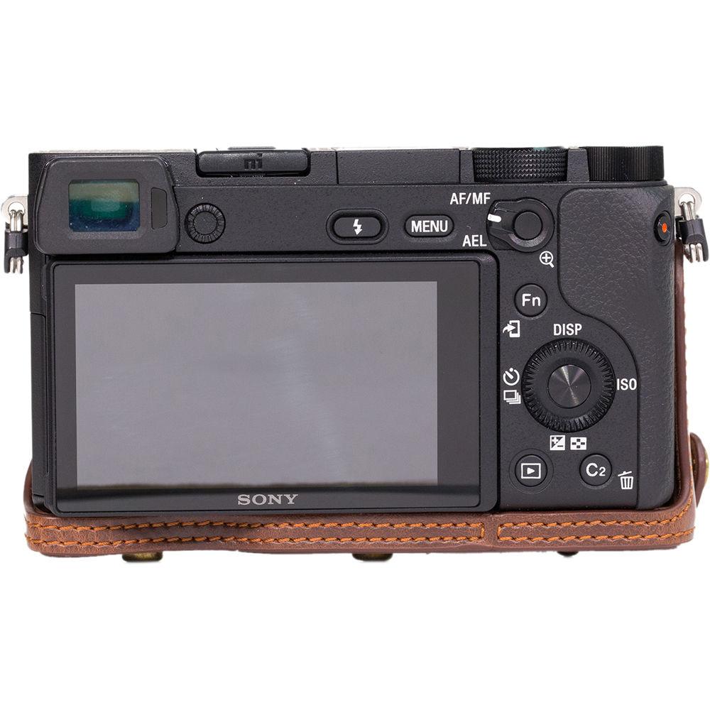 MegaGear MG985 Ever Ready Leather Case with Bottom Opening for Sony a6300 ILCE-6300 a6000