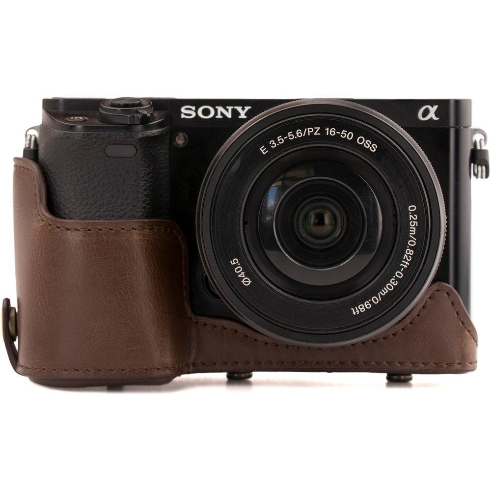 MegaGear MG988 Ever Ready Leather Case with Bottom Opening for Sony a5100 ILCE-5100