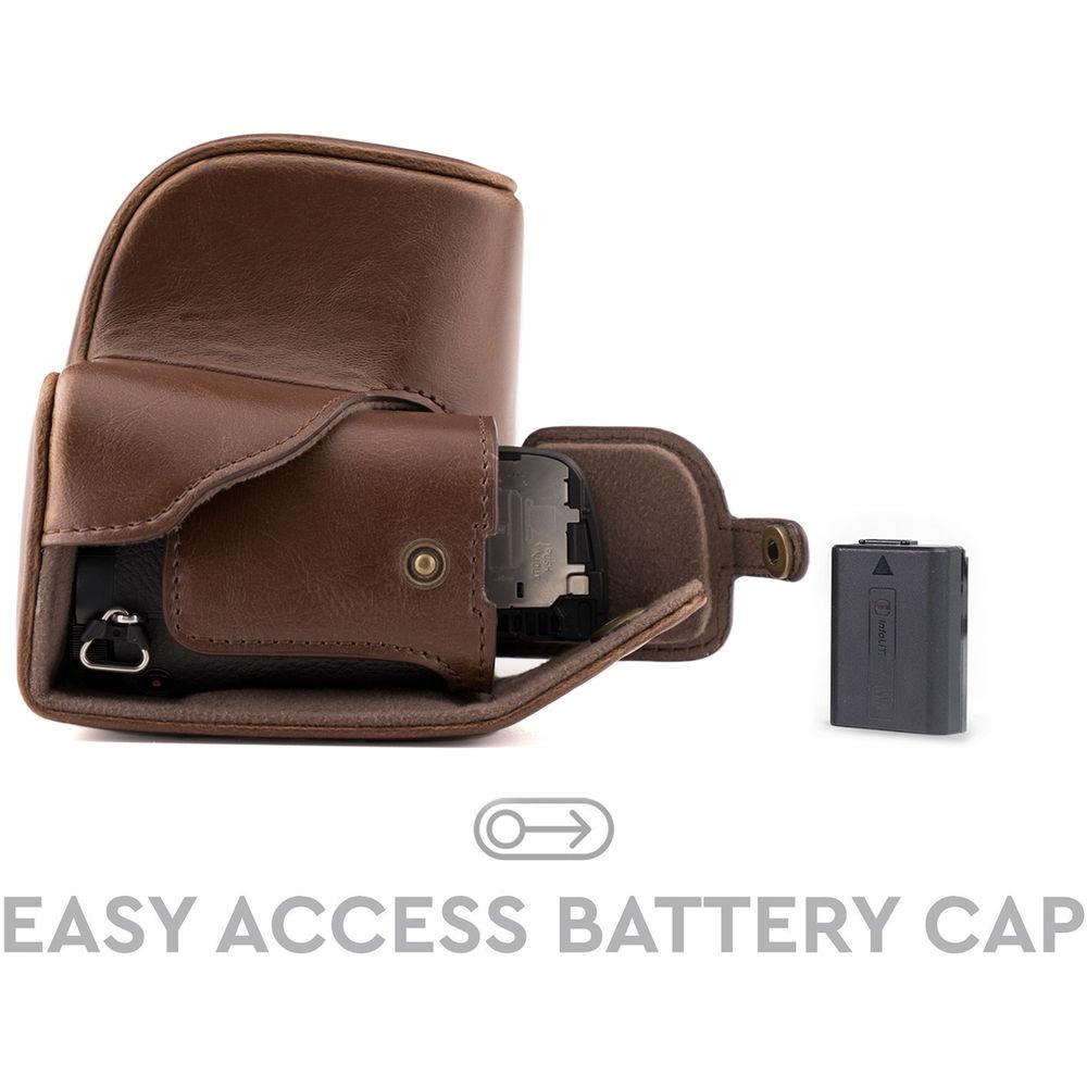 MegaGear MG988 Ever Ready Leather Case with Bottom Opening for Sony a5100 ILCE-5100