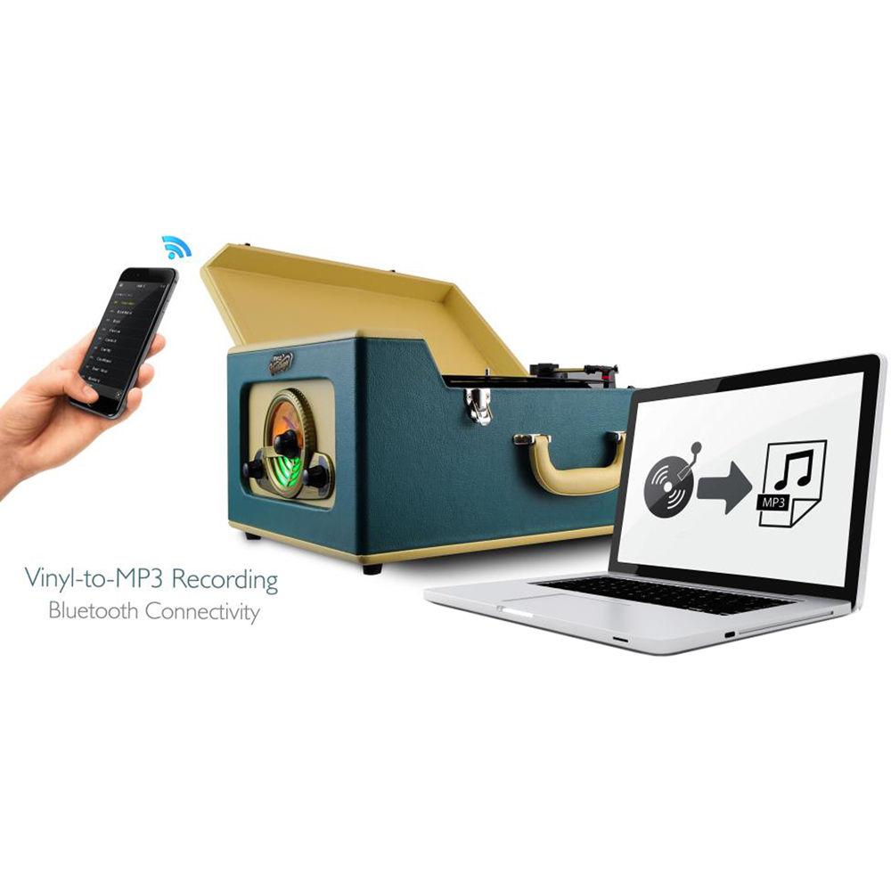 Pyle Pro PVTT15UBT Vintage Belt-Drive Turntable with Bluetooth and USB