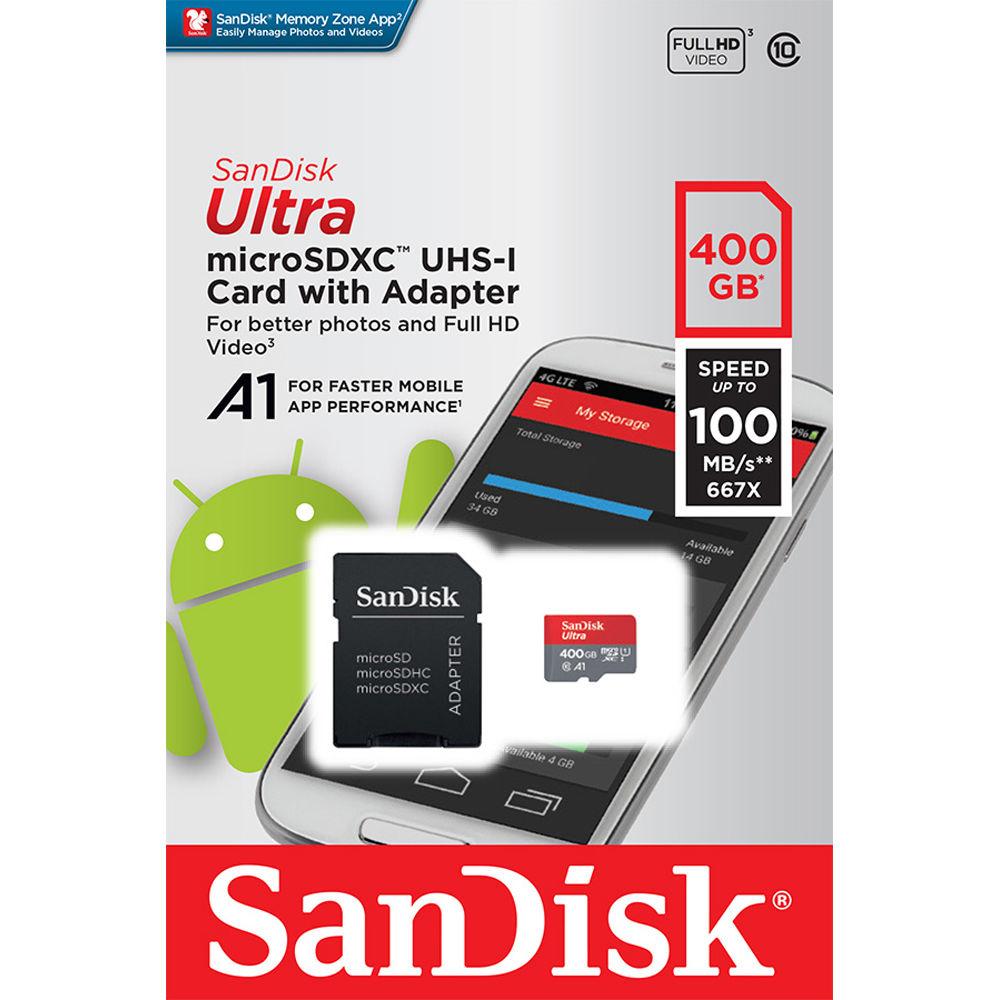 SanDisk 400GB Ultra UHS-I microSDXC Memory Card with SD Adapter