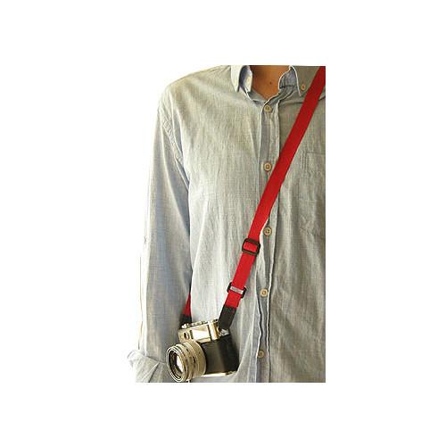 Sunlows Adjustable Length Red Cotton Camera Strap with Ring