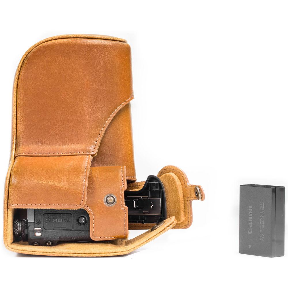 MegaGear MG1181 Ever Ready PU Leather Case & Strap for Canon EOS M6 & 18-55mm