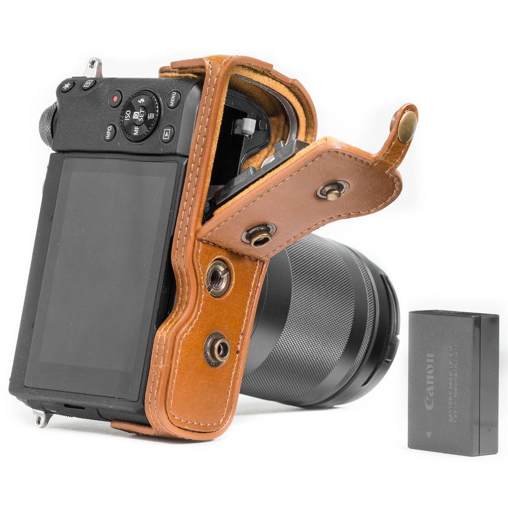 MegaGear MG1181 Ever Ready PU Leather Case & Strap for Canon EOS M6 & 18-55mm