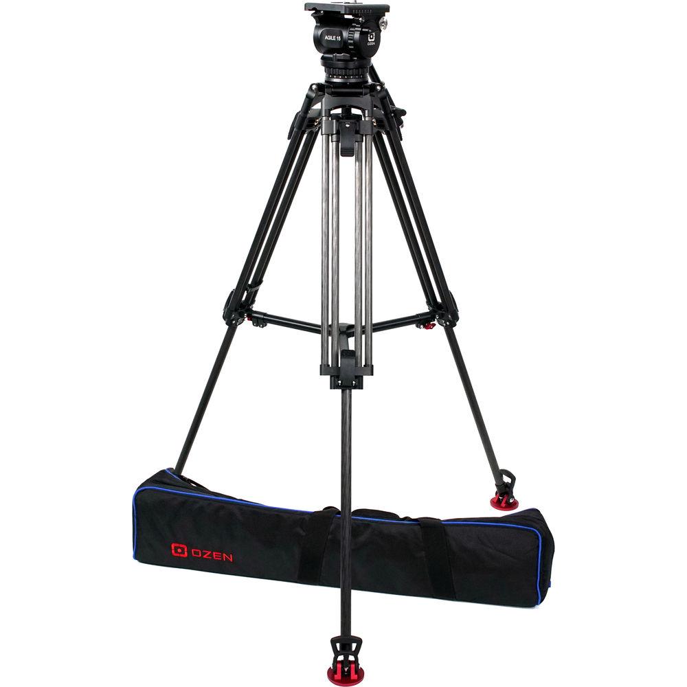 OZEN 100CF2 100mm Carbon Fiber Tripod & Agile 15 Fluid Head System