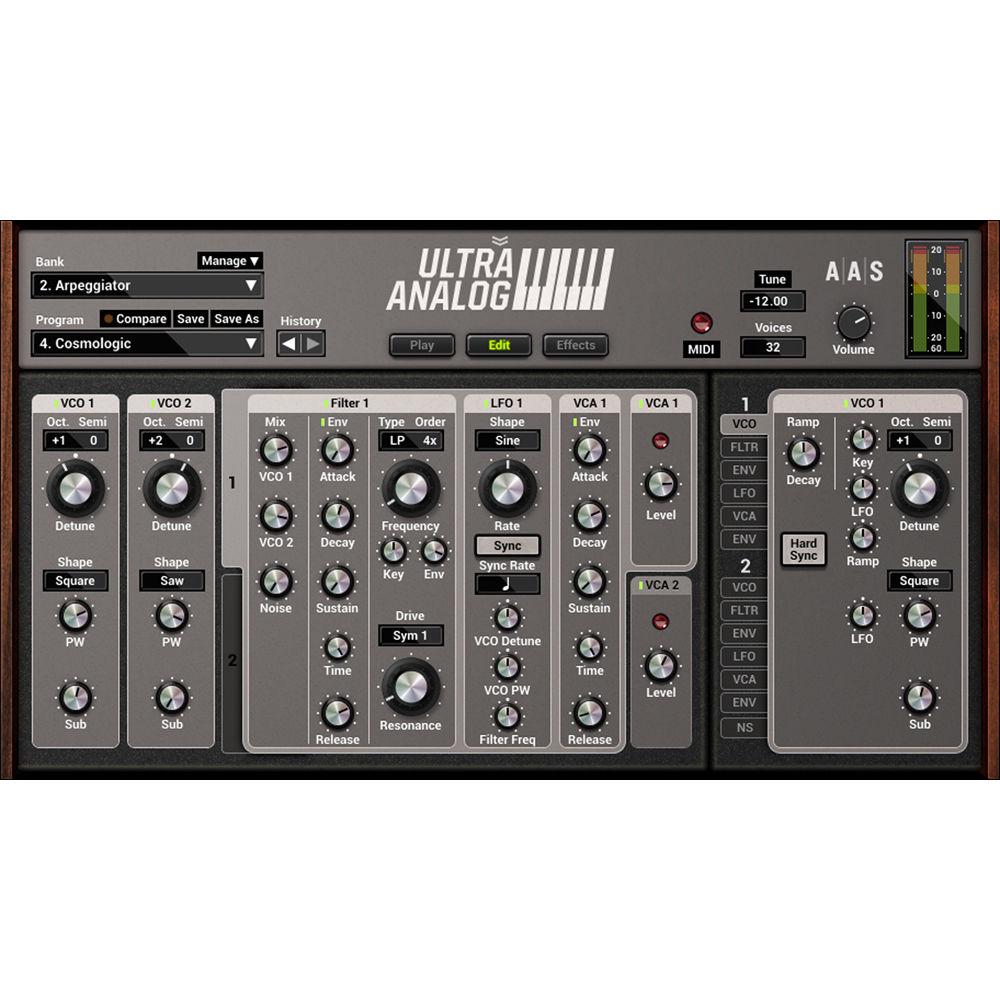Applied Acoustics Systems Ultra Analog VA-2 Packs Virtual Synthesizer Plug-In and Sound Banks Bundle