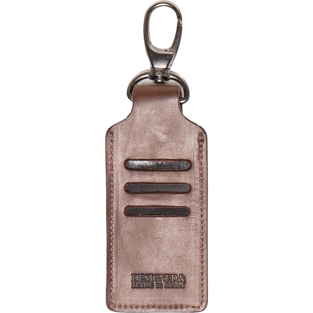 Barber Shop Clipper Leather Key Ring with Three SD Card Holder