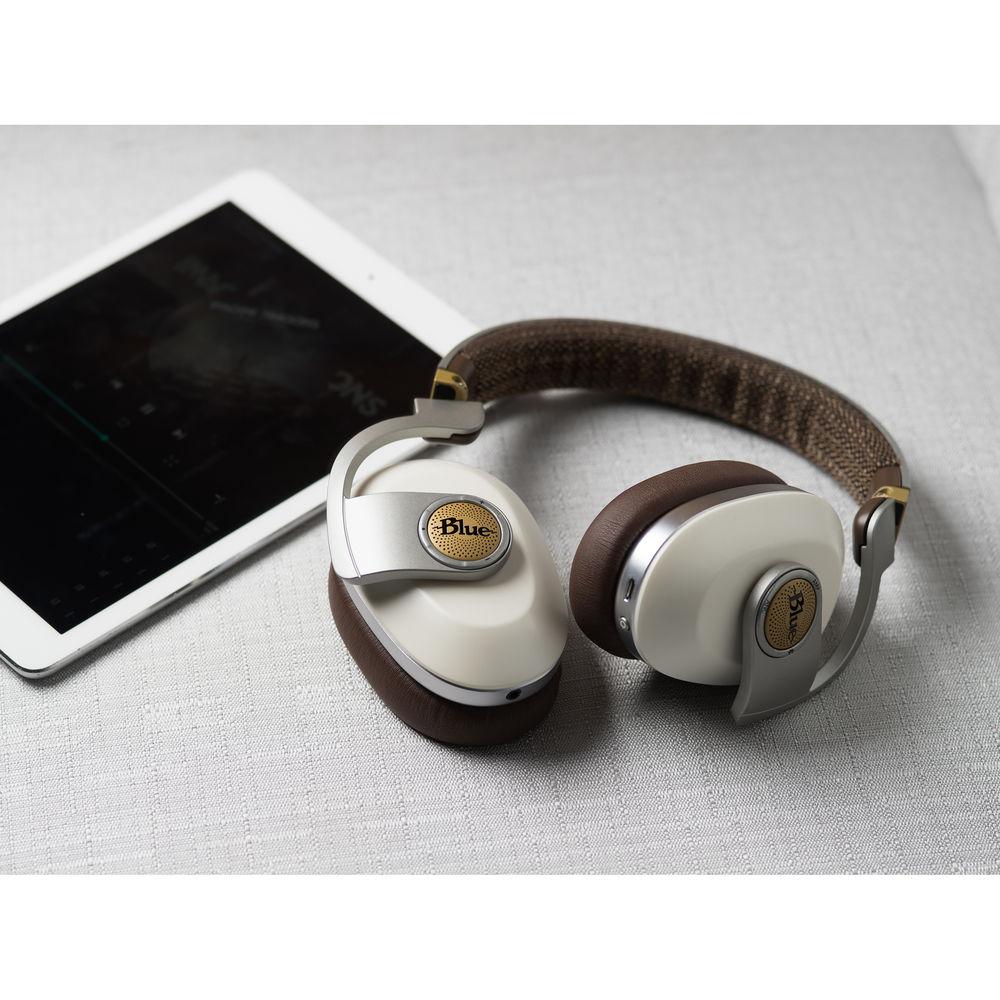 Blue Satellite Wireless Headphones with Active Noise Cancellation