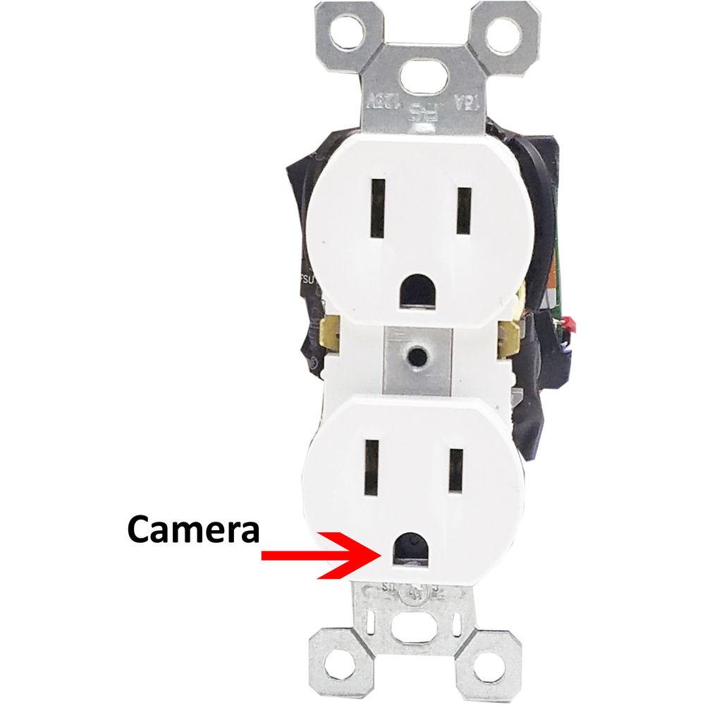 Bush Baby Functional Wall Outlet with Covert 1080p Wi-Fi Camera