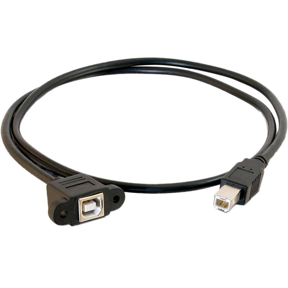 C2G Panel-Mount USB 2.0 Type-B Female to USB 2.0 Type B Male Cable