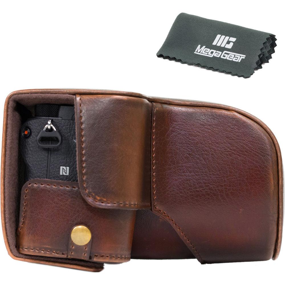 MegaGear Ever Ready PU Leather Case & Strap for Sony a6500 with 16-70mm Lens