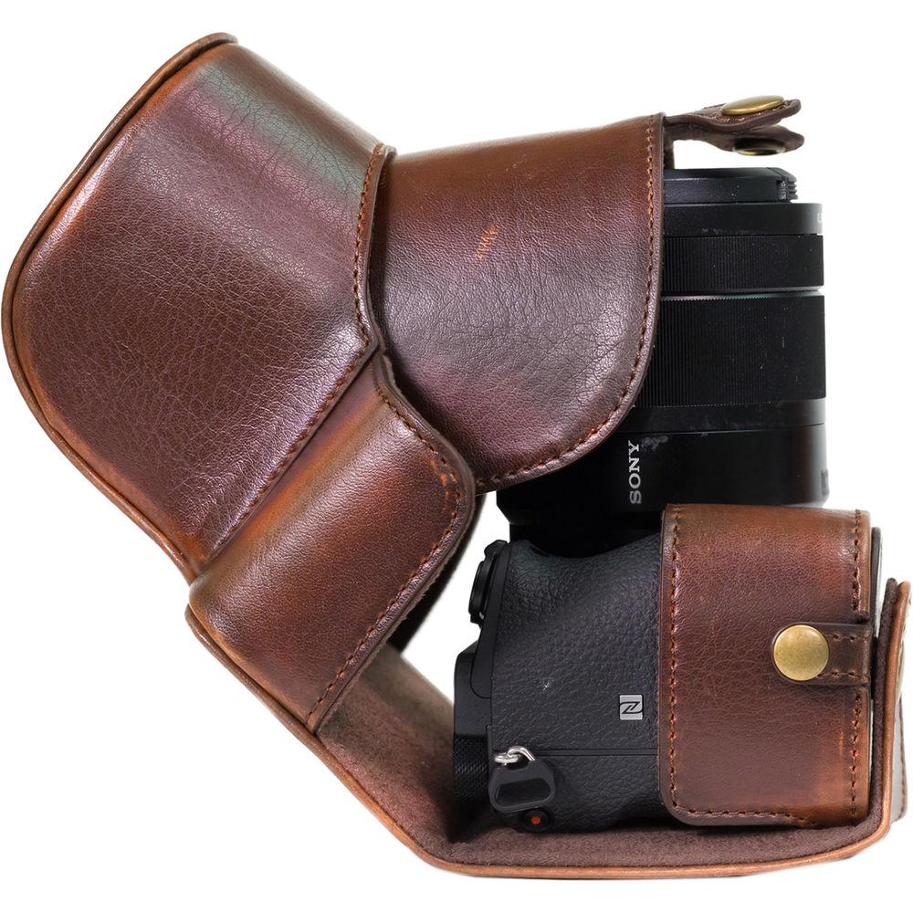 MegaGear Ever Ready PU Leather Case & Strap for Sony a6500 with 16-70mm Lens