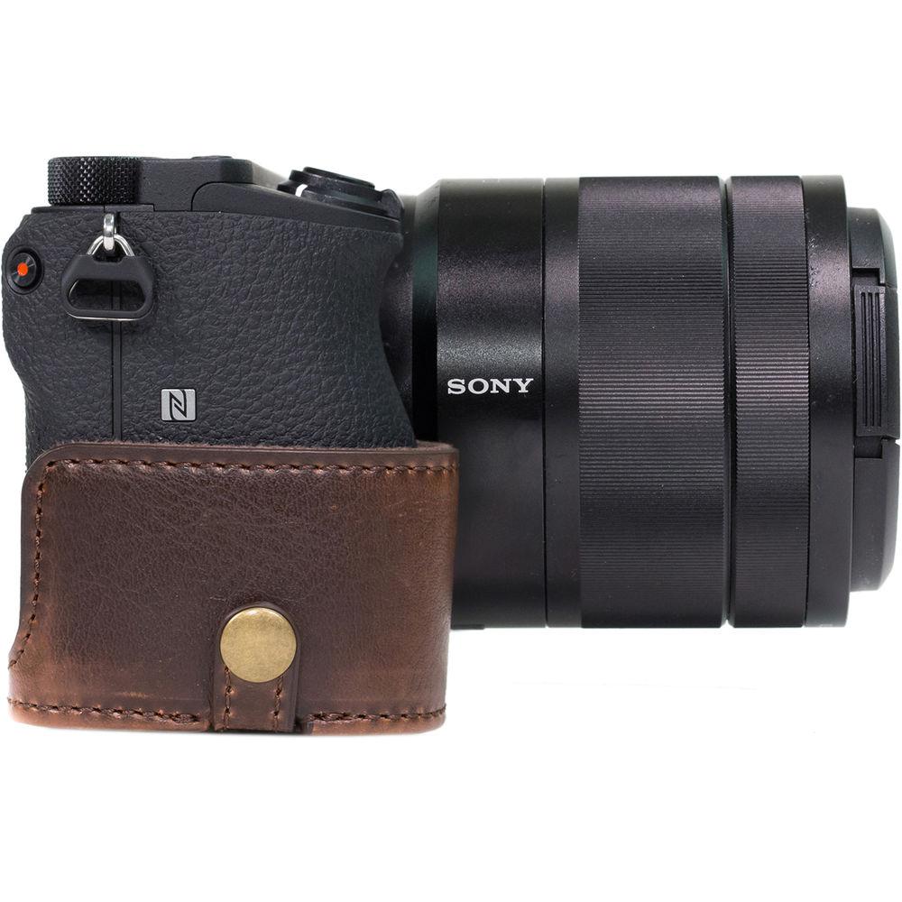 MegaGear Ever Ready PU Leather Case & Strap for Sony a6500 with 16-70mm Lens