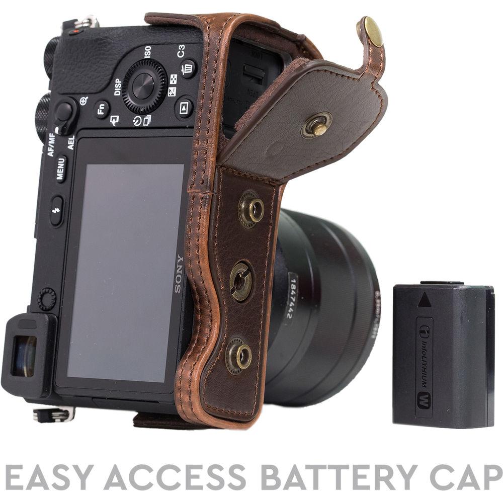 MegaGear Ever Ready PU Leather Case & Strap for Sony a6500 with 16-70mm Lens