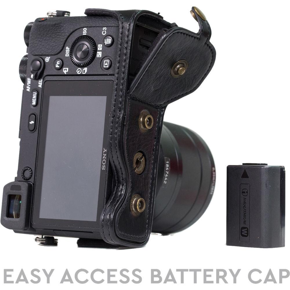 MegaGear MG1014 Ever Ready Leather Case with Bottom Opening for Sony a6500 ILCE-6500 with 16-70mm